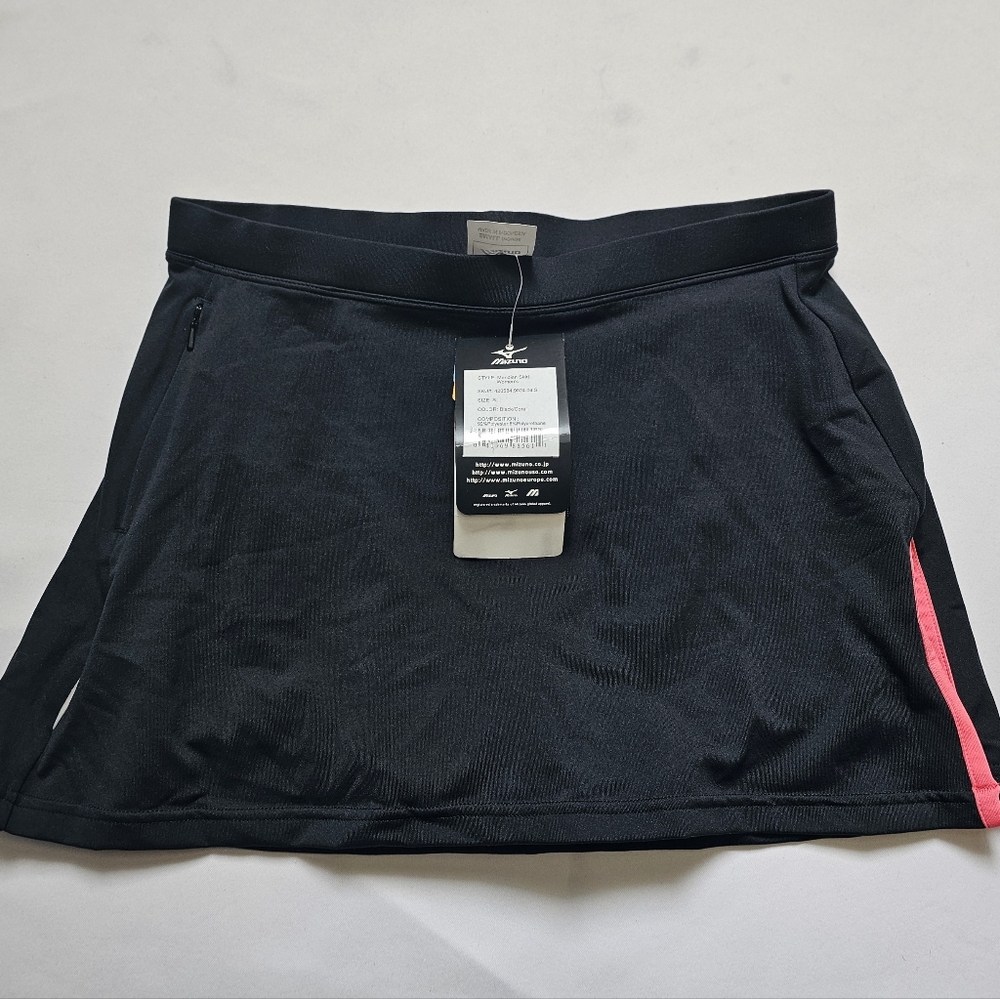 NWT Mizuno Meridian Skirt Athletic Skort Black Coral Women’s Small
